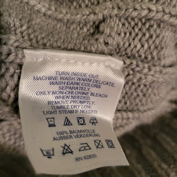 Lands End Women's Size L Front Zip Grey Cardigan Sweater - Picture 6 of 6